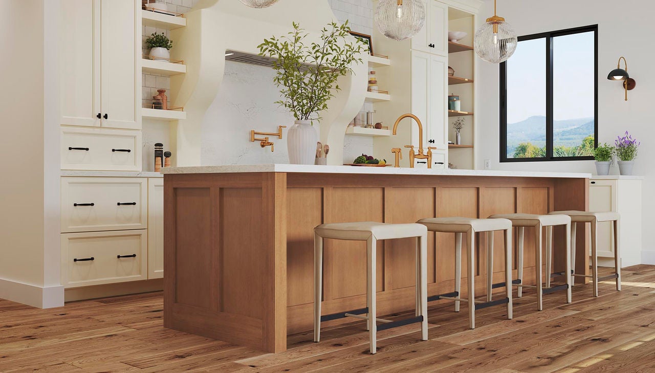 Cooper Maple Cider and Painted Vanilla Kitchen